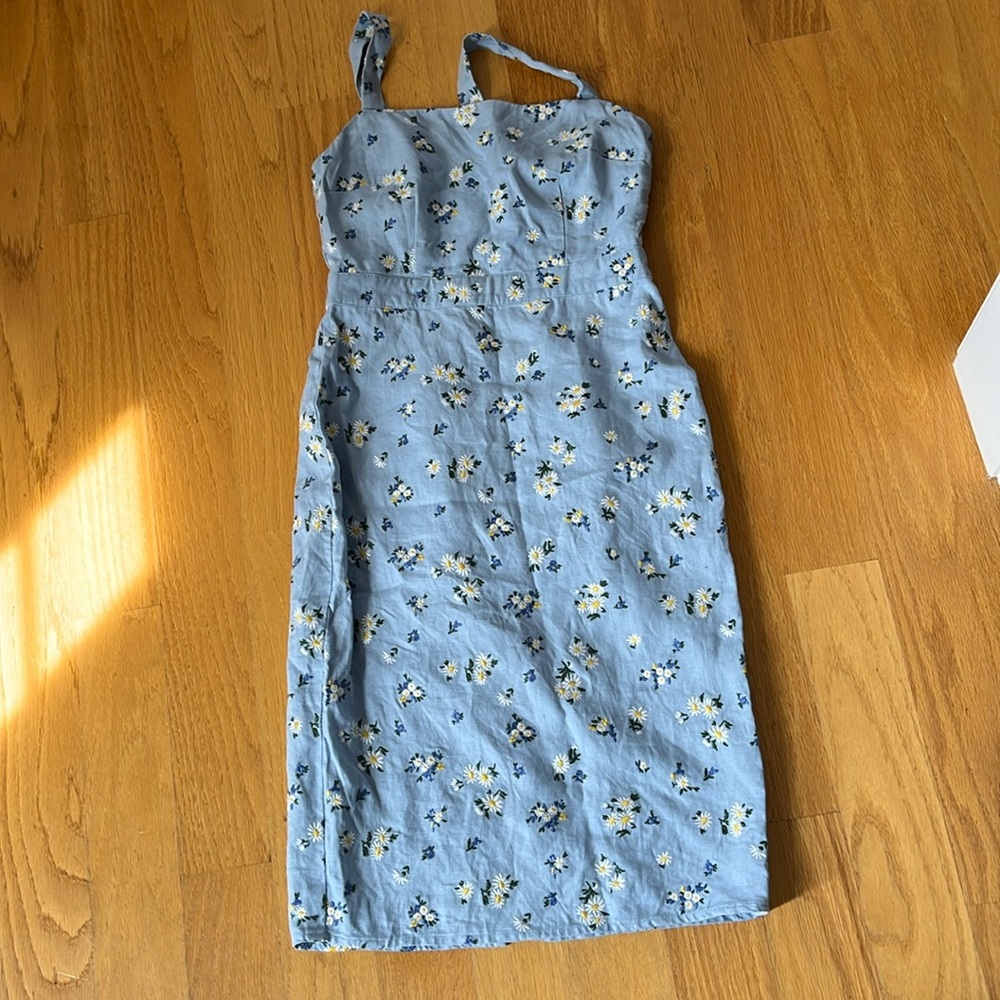 Reformation Blue Floral Dress